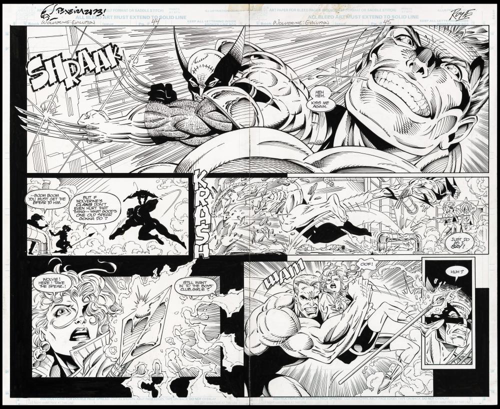 Image: Wolverine: Evilution #1 Double page spread Art by Mark Texeira and John Royle